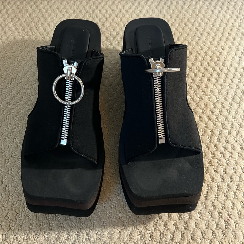Stella McCartney black wedge sandal size 38.5